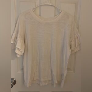 GAP Cream Ruffle Sleeve Blouse